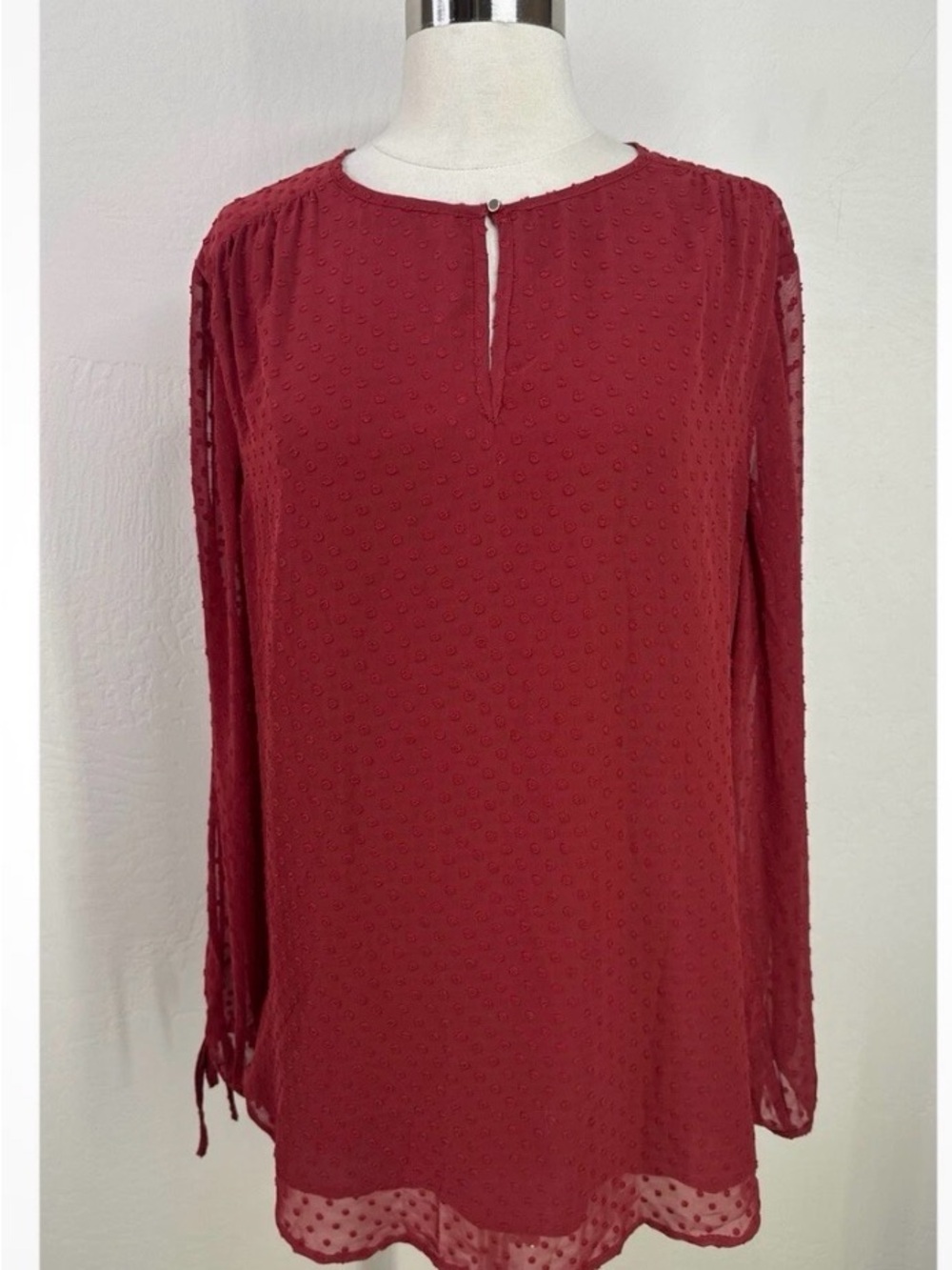 The Limites Long sheer sleeve Keyhole women’s top